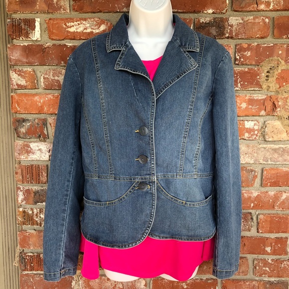 INC medium wash denim jacket size Medium - Picture 2 of 6